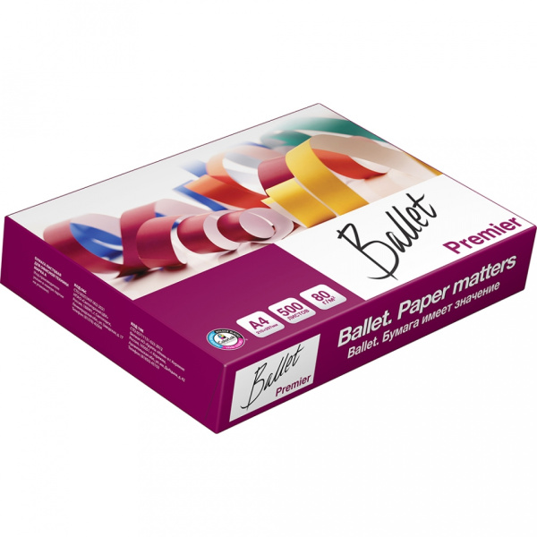 Бумага Ballet Premier A4, 500л, класс А (5 пачек в коробке)