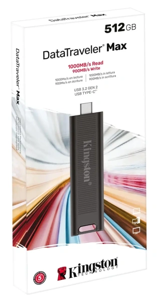 Флэшка 512ГБ Kingston DataTraveler Max USB 3.2 Type-C DTMAX/512GB