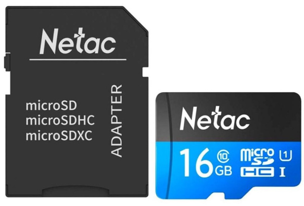 Карта памяти Netac 16GB P500 Standard NT02P500STN-016G-R (с адаптером)