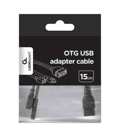 Адаптер USB Type-A - microUSB Cablexpert A-OTG-AFBM-04 (USB OTG, 15см, черный)