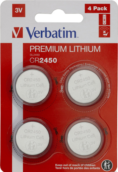 Батарейка Verbatim CR2450 Premium Lithium 49535 (4 шт)