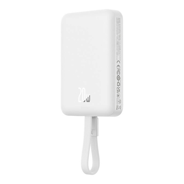 Внешний аккумулятор Baseus Magnetic Mini Wireless Fast Charge 10000mAh PPCXM10I (Type-C/Lightning, 20W, белый)