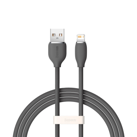 Кабель Baseus USB - Lightning Jelly Series Liquid Silicone Fast Charging Data Cable, 1.2м, 2.4A, черный