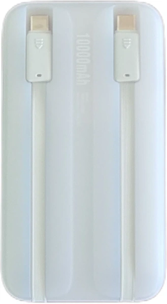 Внешний аккумулятор Baseus Comet Series Dual-Cable Digital Display Fast Charge 10000mAh (Type-A/Type-C, 30W, белый)