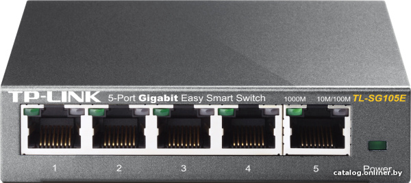 TP-Link 5-Port Gigabit Desktop Easy Smart Switch, 5 10/100/1000Mbps RJ45 ports, MTU/Port/Tag-based VLAN, QoS, IGMP Snooping
