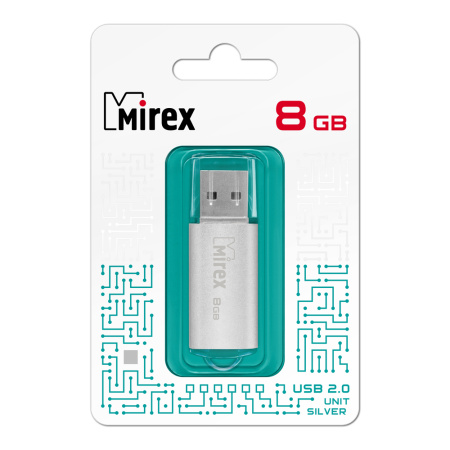 Флешка 8GB USB Flash Mirex UNIT (Серебряный) 13600-FMUUSI08