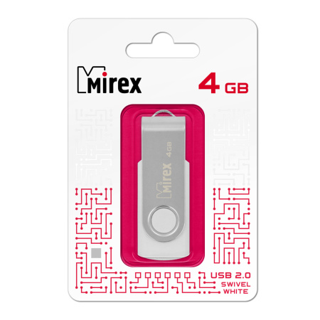 Флешка 4GB USB Flash Mirex SWIVEL (Белый) 13600-FMUSWT04