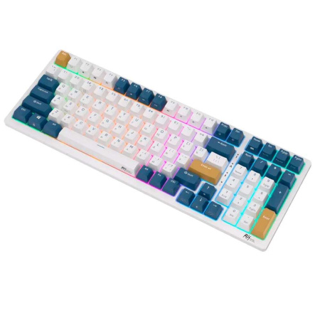Беспроводная клавиатура Royal Kludge RK98 RGB (белый/синий/желтый, RK Brown)