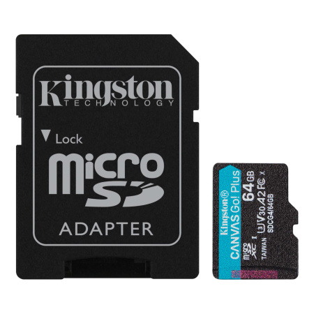 Карта памяти Kingston 64GB Canvas Go! Plus microSDXC SDCG4/64GB (с адаптером)