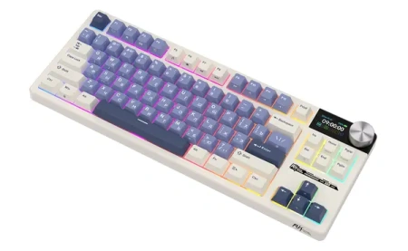 Беспроводная клавиатура Royal Kludge S85 (белый/синий, Cloud switch)