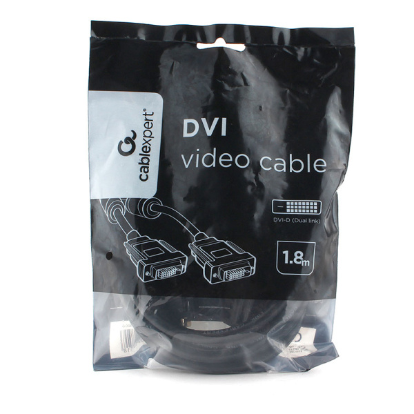 Кабель DVI Cablexpert CC-DVI2L-BK-6 (М-М, 1.8м, черный)