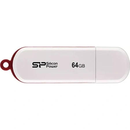 Флешка Silicon-Power LuxMini 320 64GB (белый/красный)