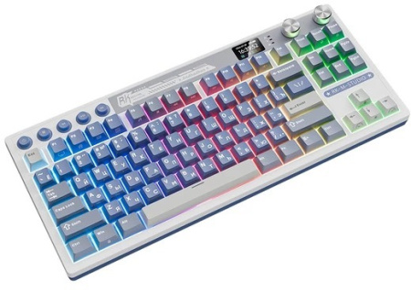 Беспроводная клавиатура Royal Kludge RK-M87 RGB (белый/синий, RK Cream)