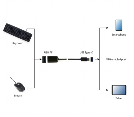 Переходник Cablexpert A-OTG-CMAF2-01 (USB 2.0 Type-A/USB 2.0 Type-C/USB OTG)