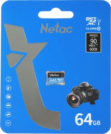 Карта памяти Netac 64GB P500 Standard microSDXC NT02P500STN-064G-S