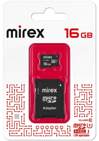 Карта памяти Mirex 16GB microSDHC 13613-ADSUHS16 (с адаптером)