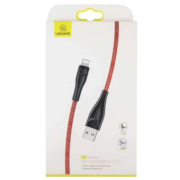 Кабель USB Type-A - Lightning Usams U41 US-SJ397 (USB 2.0, 3м, красный)