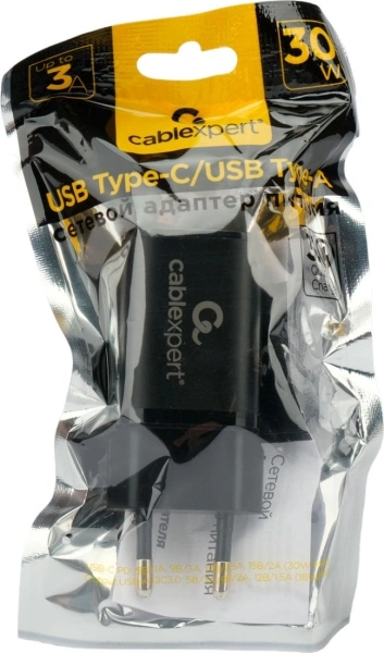 Сетевое зарядное Cablexpert MP3A-PC-43 (черный)