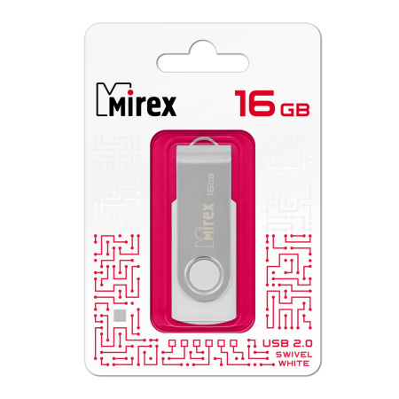 Флешка 16GB USB 2.0 Flash Mirex SWIVEL (Белый) 13600-FMUSWT16