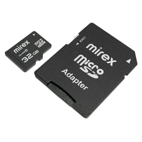 Карта памяти Mirex 32GB microSDHC 13613-AD10SD32 (с адаптером)