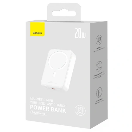 Внешний аккумулятор Baseus Magnetic Mini 20000mAh (20W, белый)