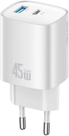 Сетевое зарядное Usams CC290 T66 45W GaN (белый)
