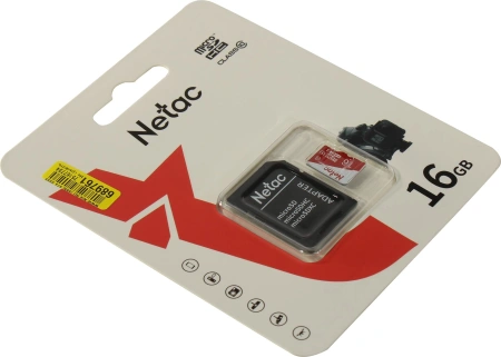 Карта памяти Netac microSDXC NT02P500ECO-016G-R (с адаптером)