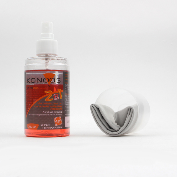 Чистящий набор для ЖК-экранов Konoos KT-200DUO, 200 мл, салфетка из микрофибры