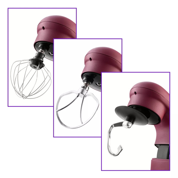 Цельнометаллический планетарный миксер Kitfort KT-3007-1 (красный)