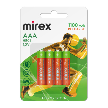 Аккумулятор Mirex AAA HR03 NiMH 1100мАч 23702-HR03-11-E4 (4 шт)