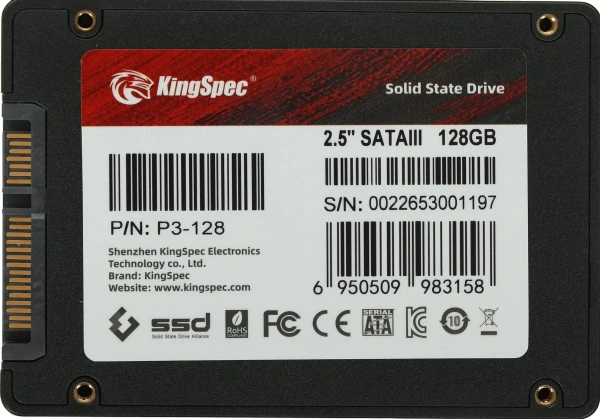 Внутренний SSD-накопитель KingSpec P3-128 128GB