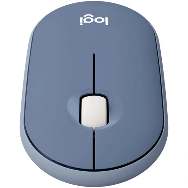 Мышь Logitech M350 Pebble (оптическия, 1000 dpi, 3 кнопки, цвет blueberry)