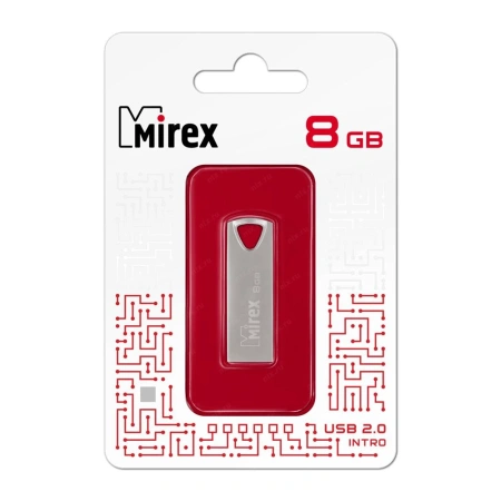 Флешка Drive Mirex INTRO 8GB USB 2.0 13600-ITRNTO08 (серебристый)