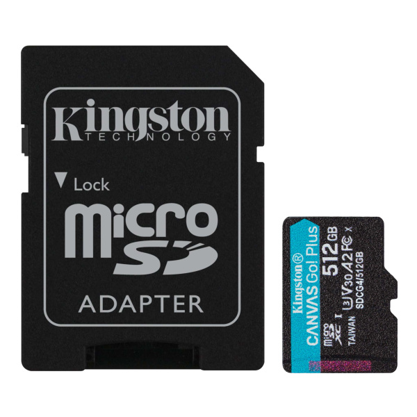 Карта памяти Kingston 512GB Canvas Go! Plus microSDXC SDCG4/512GB (с адаптером)