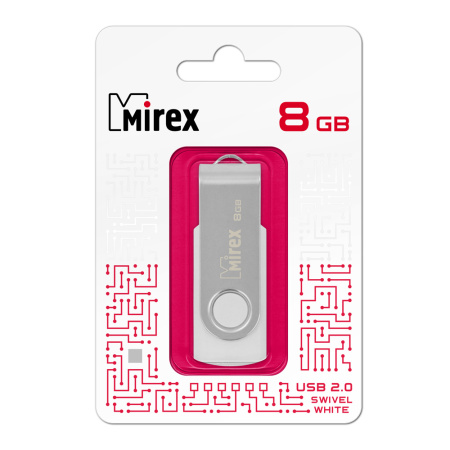 Флешка 8GB USB Flash Mirex SWIVEL (Белый) 13600-FMUSWT08