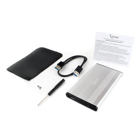 Внешний корпус 2.5" Gembird  USB 3.0  SATA  металл  серебро EE2-U3S-5-S