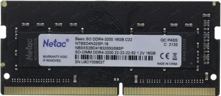 Модуль памяти Netac Basic SO DDR4-3200 16GB C22 NTBSD4N32SP-16