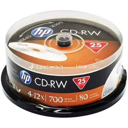 Набор дисков CD-RW HP 700Mb 12x 69313 (25 шт)