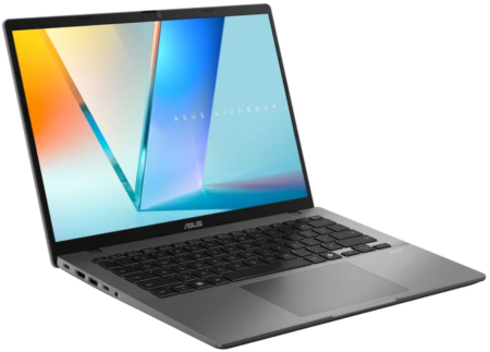 Ноутбук ASUS Vivobook S14/ S3407CA-LY104/ U5-225H/ 14 WUXGA 16:10 IPS-level AG 300nits/ UHD/ 16GB/ 512GB/ DOS/ мышь + рюкзак/ Matte Gray
