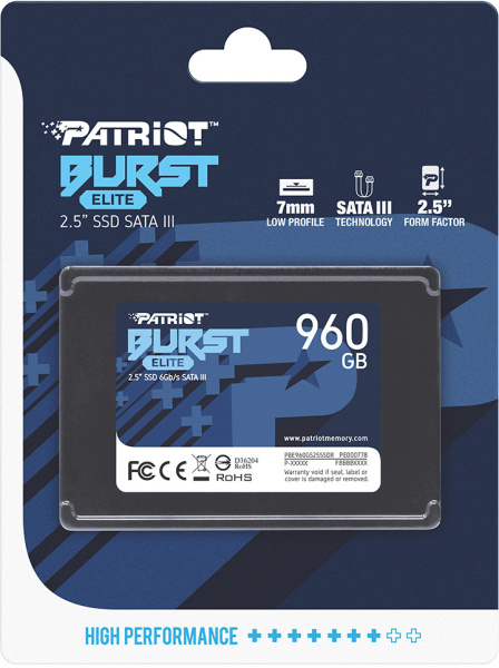 Внутренний SSD-накопитель Patriot Burst Elite 960GB PBE960GS25SSDR
