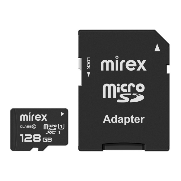 Карта памяти Mirex 128GB microSDXC 13613-AD10S128 (с адаптером)