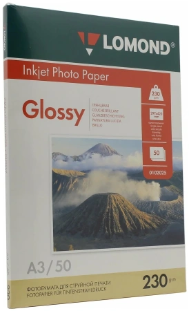 Фотобумага Lomond А3 односторонняя глянцевая Photo Paper 230 г/м², 50 л, белый (0102025)