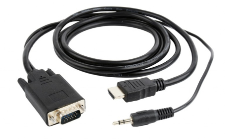 Кабель HDMI - VGA - Jack 3.5 Cablexpert A-HDMI-VGA-03-6 (1.8м, черный)