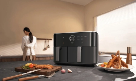 Аэрогриль (аэрофритюрница) Xiaomi Dual Zone Air Fryer 10L MAF-D1001 (евровилка)