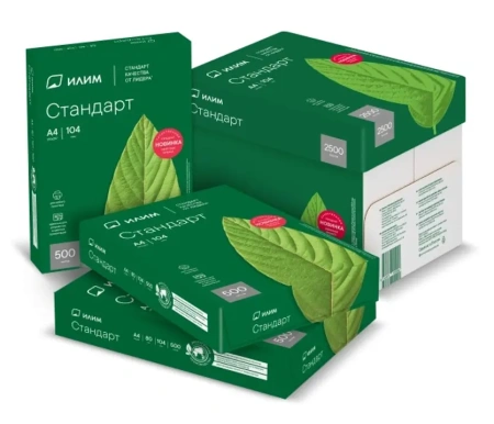Бумага ИЛИМ Стандарт А4, 500л, класс С (5 пачек в коробке)