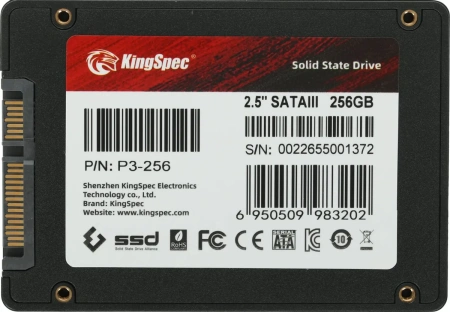 Внутренний SSD-накопитель KingSpec P3-256 256GB
