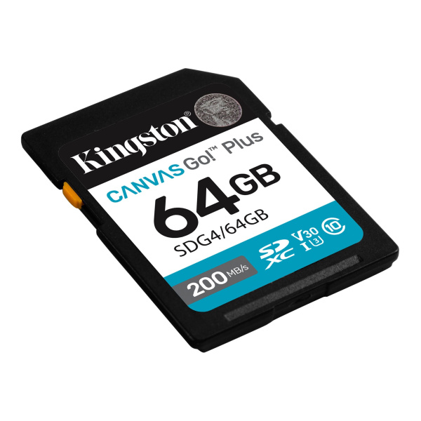 Карта памяти Kingston 64GB Canvas Go! Plus SDXC SDG4/64GB