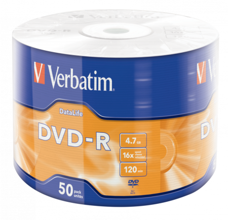Набор дисков DVD-R Verbatim DataLife Matt Silver 4.7Gb 16x (50 шт)