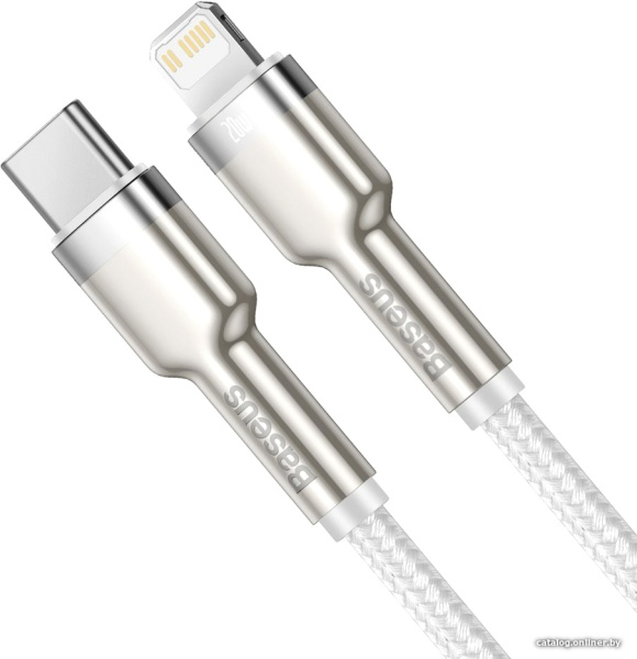 Кабель Type-C Baseus Cafule Series Metal Type-C to Lightning PD 20W 1.0м белый CATLJK-A02