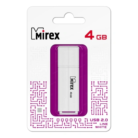Флешка Mirex Color Blade Line 4GB USB 2.0 13600-FMULWH04 (белый)
